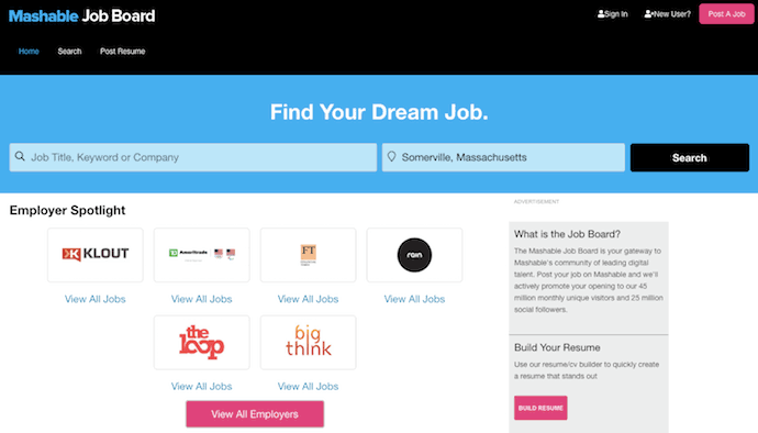 Mashable freelance jobs