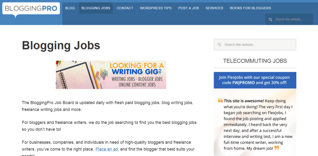 Pro Blogger freelance jobs