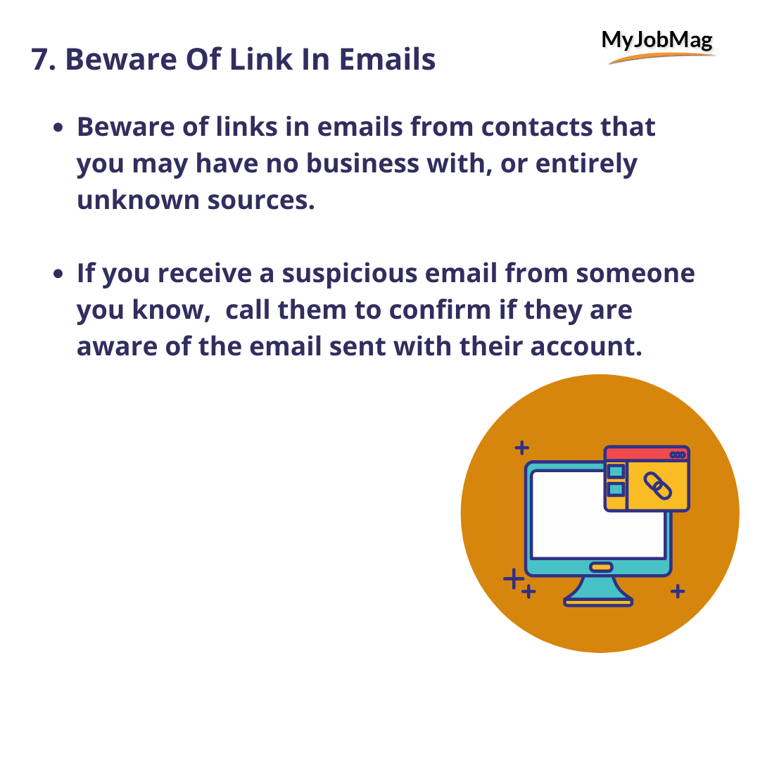 Beware Of Links In Emails