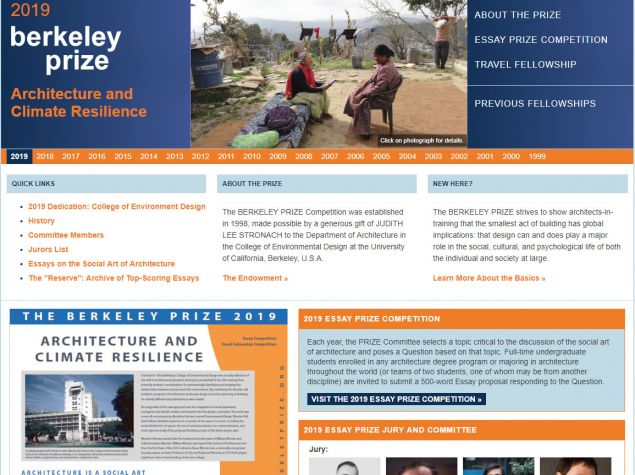 The Annual International Berkeley Undergraduate Prize for Architectural Design Excellence 2021