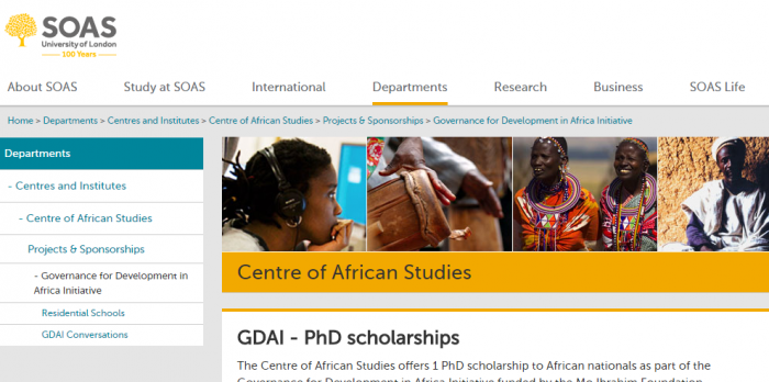 GDAI Centre of African Studies - PhD scholarships
