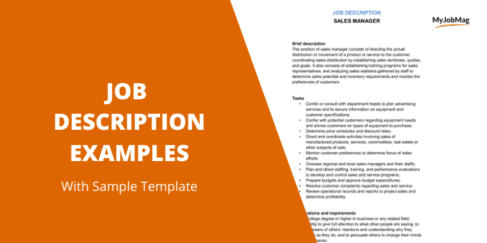 Write about What is an example of a job description?